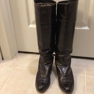 Charles David 🇮🇹 Deep brown Leather oxford detailed low heel boots